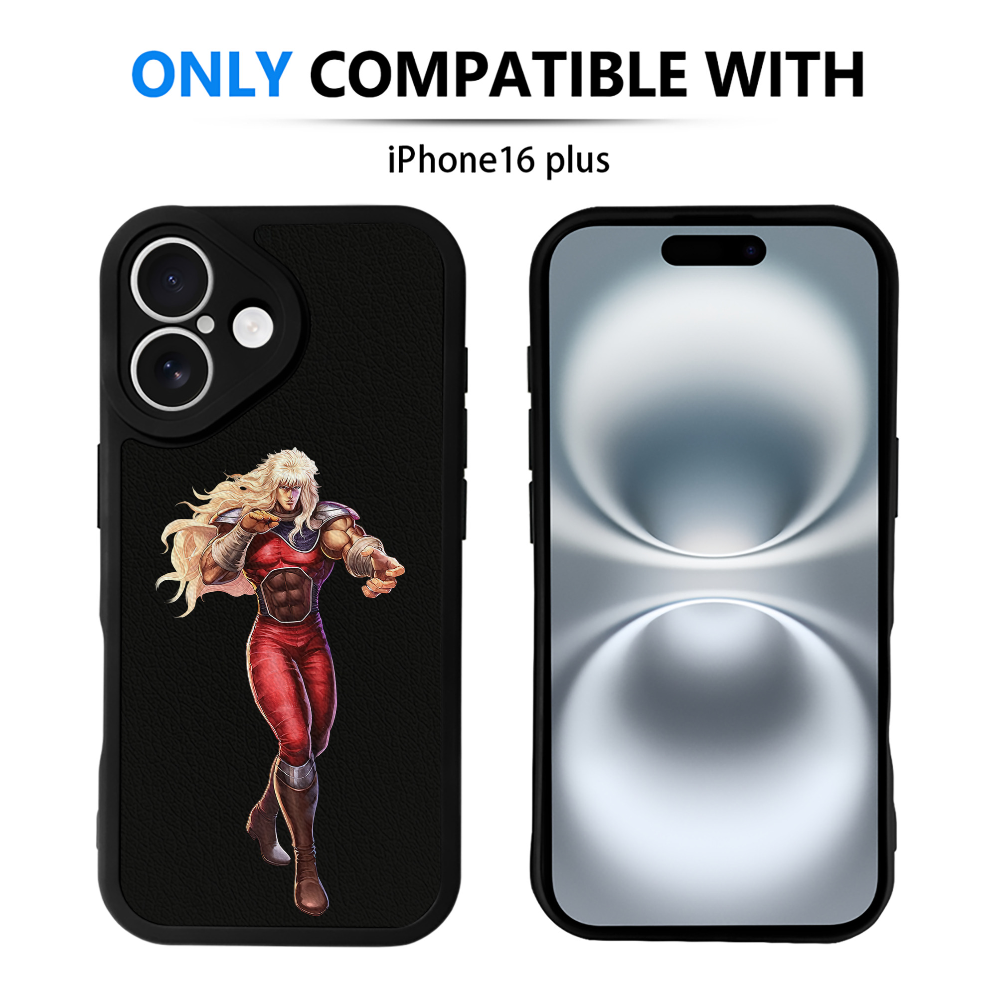 （画像用） 北斗の拳 Fist of the North Star 【iPhone 16シリーズ対応】シリコンスマホケース（レザー調） 材質：シリコン